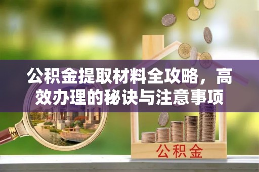 颍东公积金提取材料全攻略，高效办理的秘诀与注意事项