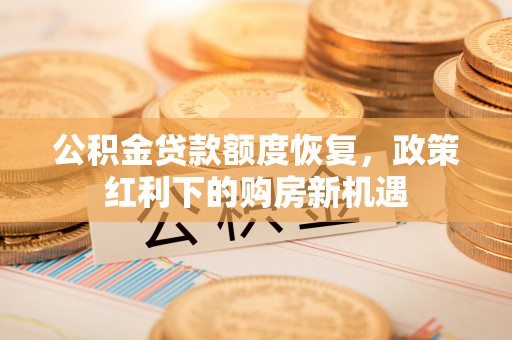 颍东公积金贷款额度恢复，政策红利下的购房新机遇
