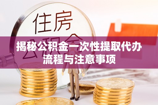 颍东揭秘公积金一次性提取代办流程与注意事项