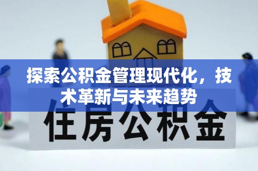 颍东探索公积金管理现代化，技术革新与未来趋势