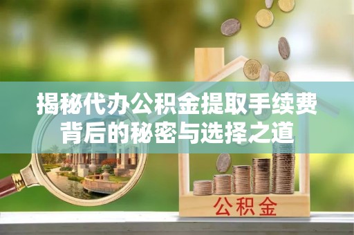 颍东揭秘代办公积金提取手续费背后的秘密与选择之道