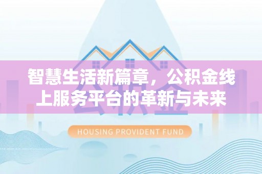 颍东智慧生活新篇章，公积金线上服务平台的革新与未来