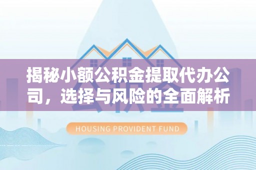 颍东揭秘小额公积金提取代办公司，选择与风险的全面解析