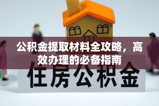 颍东公积金提取材料全攻略，高效办理的必备指南